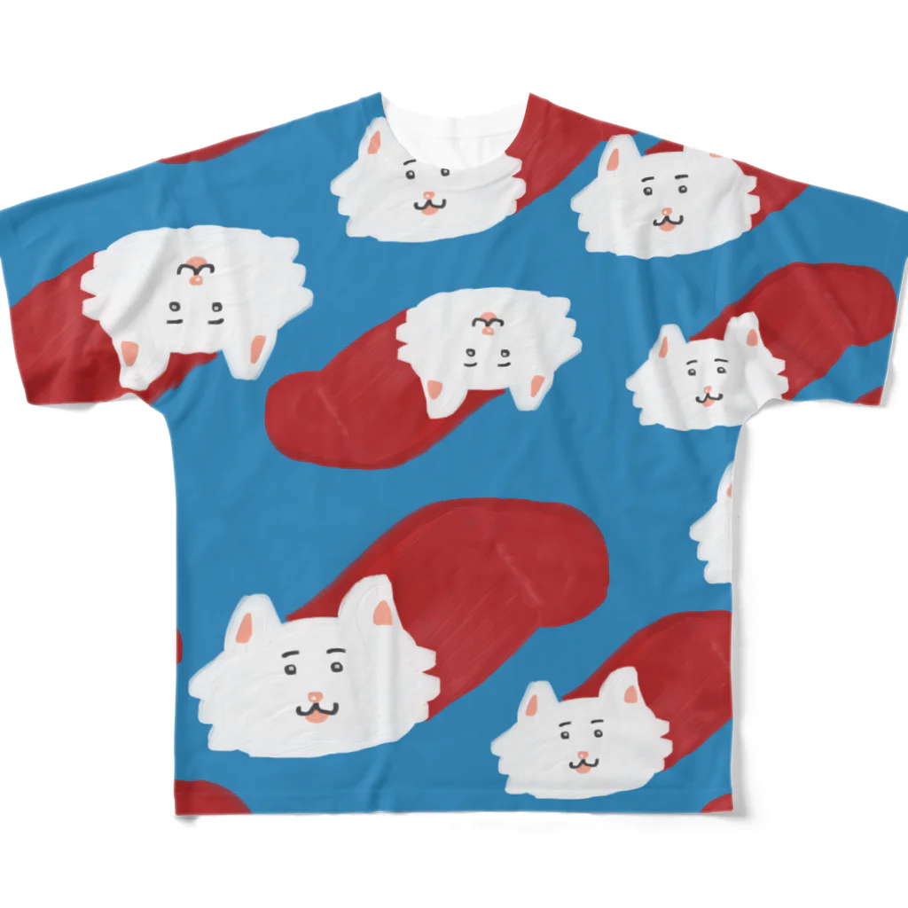 けちゃっぷごはんのお店のくつ下ねこちゃん All-Over Print T-Shirt