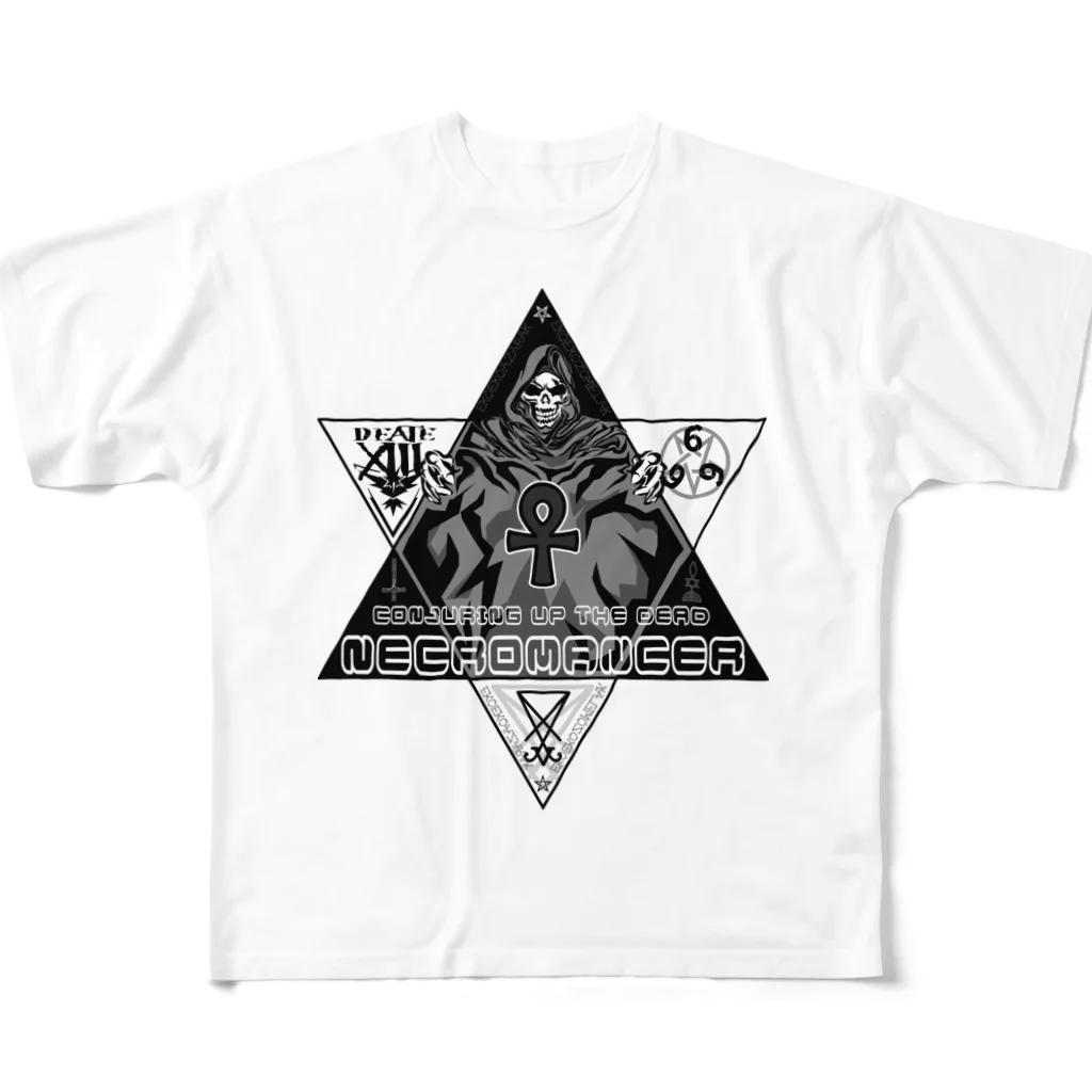 Ａ’ｚｗｏｒｋＳの六芒星ネクロマンサー ブラックアンク フルグラフィックTシャツ