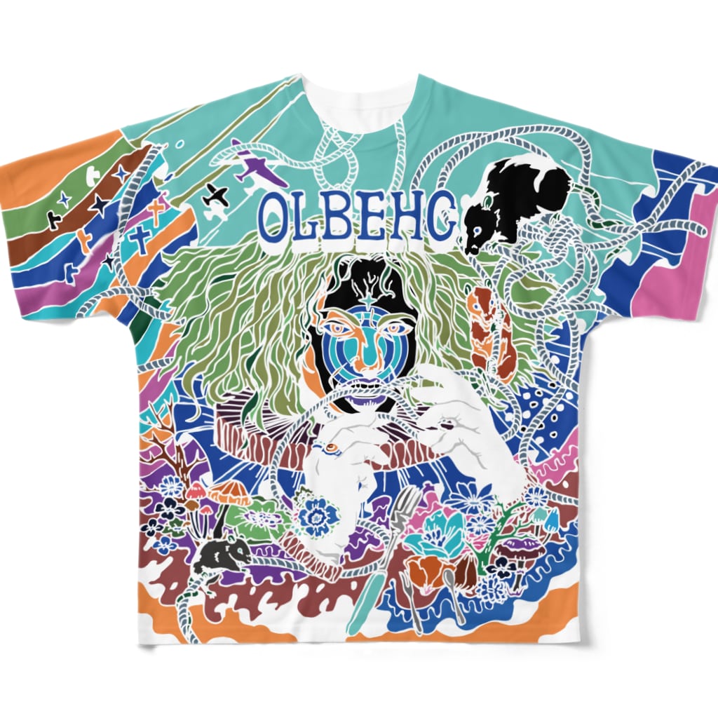 CHEBLOのOLBEHC【Nega】 All-Over Print T-Shirt