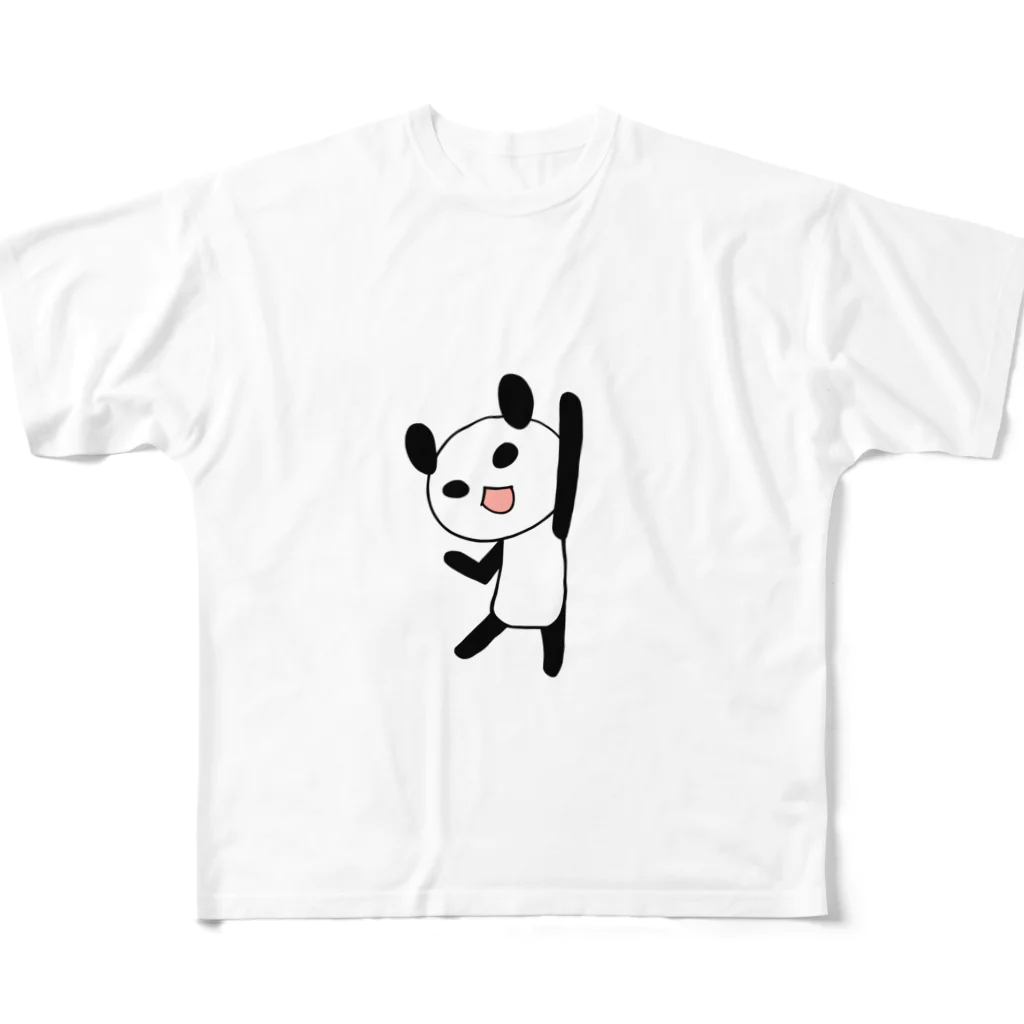Tea Drop Sのやる気に満ちたパンダ フルグラフィックTシャツ