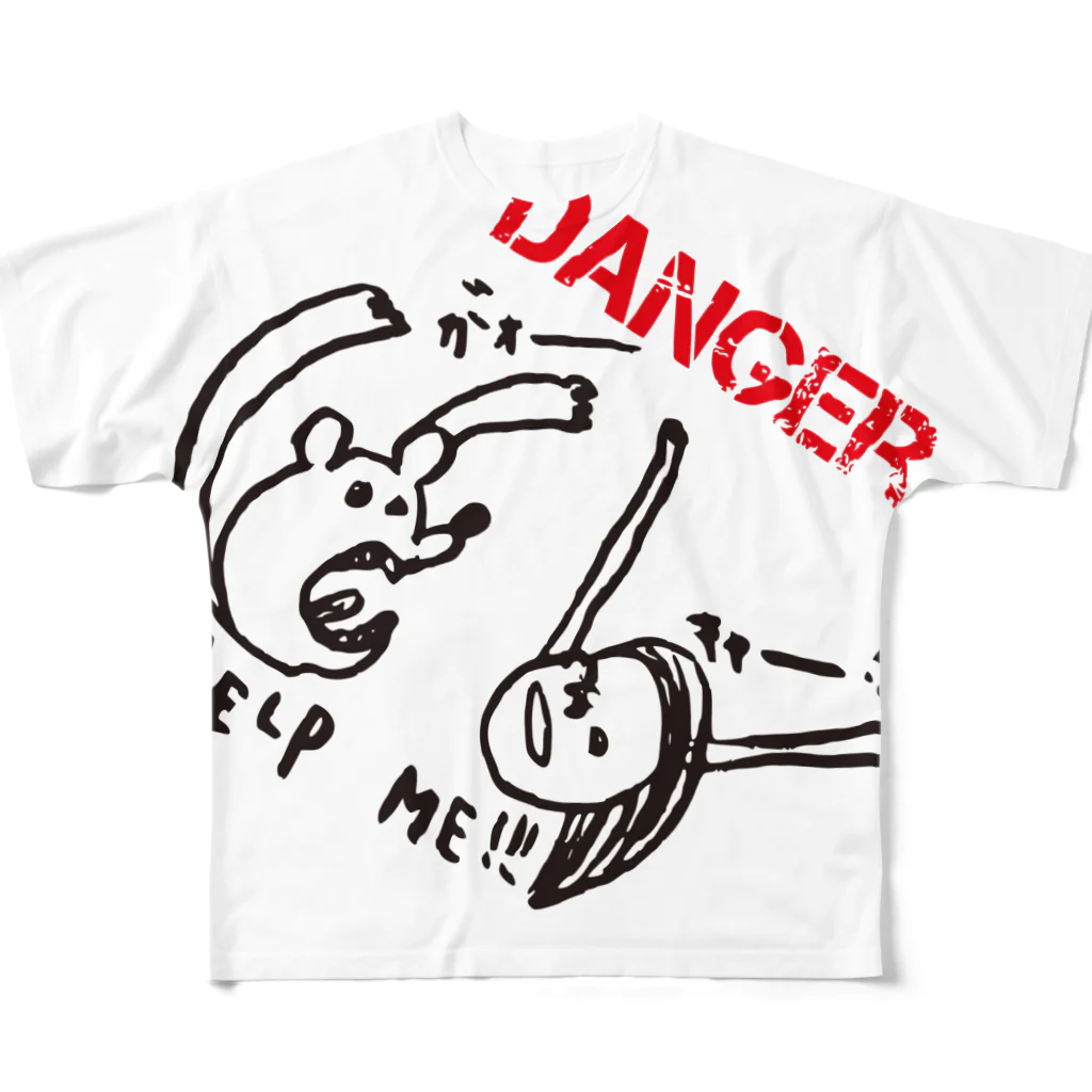 KASIのDANGER フルグラフィックTシャツ