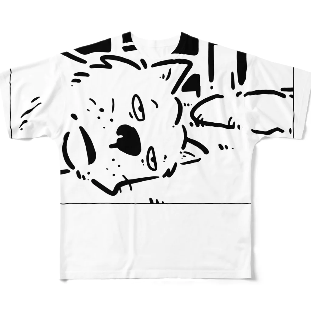山形屋米店の無気力な犬 フルグラフィックTシャツ