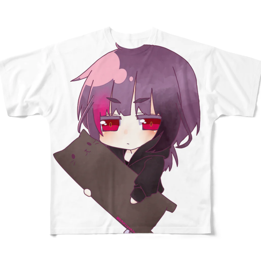 SAKUずきんのSAKUずきん(背景透過ver) フルグラフィックTシャツ