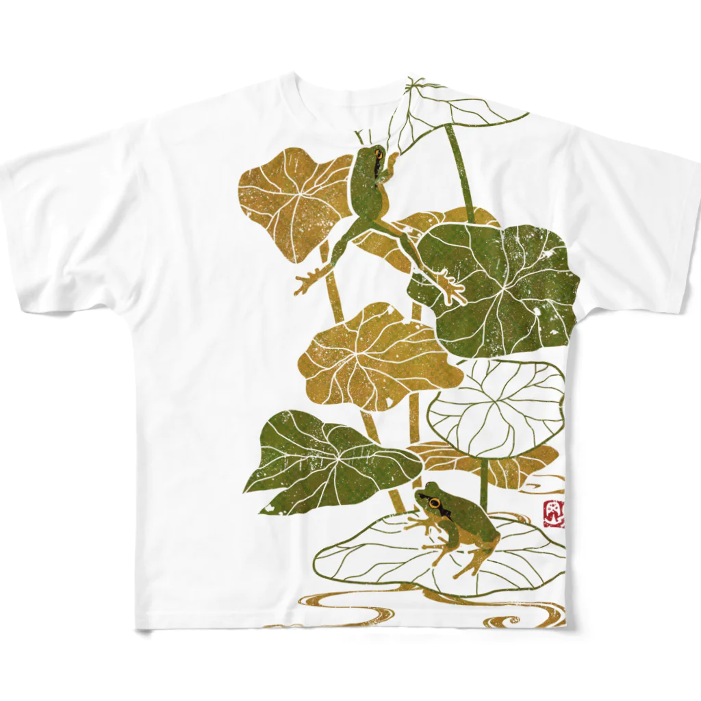 G-laboの蓮蛙 フルグラフィックTシャツ