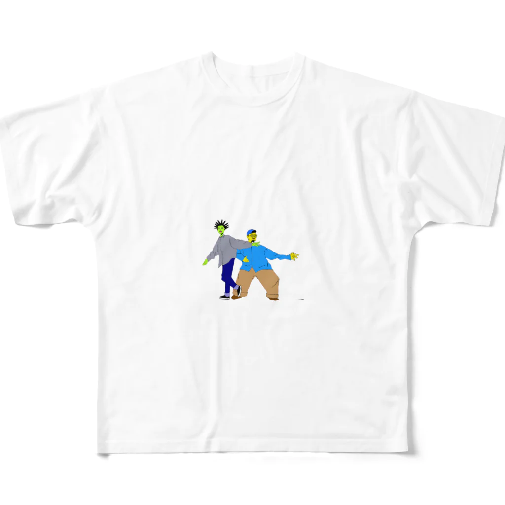 T- GENERATIONのキャラクターロゴ フルグラフィックTシャツ