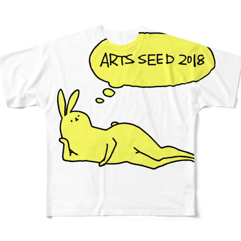 ARTS SEED OKITAMA 2019のASO2018×タドリ 美脚うさぎ All-Over Print T-Shirt