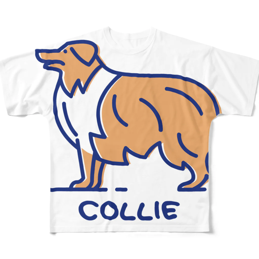 ぽっぷんすたんぷ -POP’N STAMP-のコリー・COLLIE All-Over Print T-Shirt