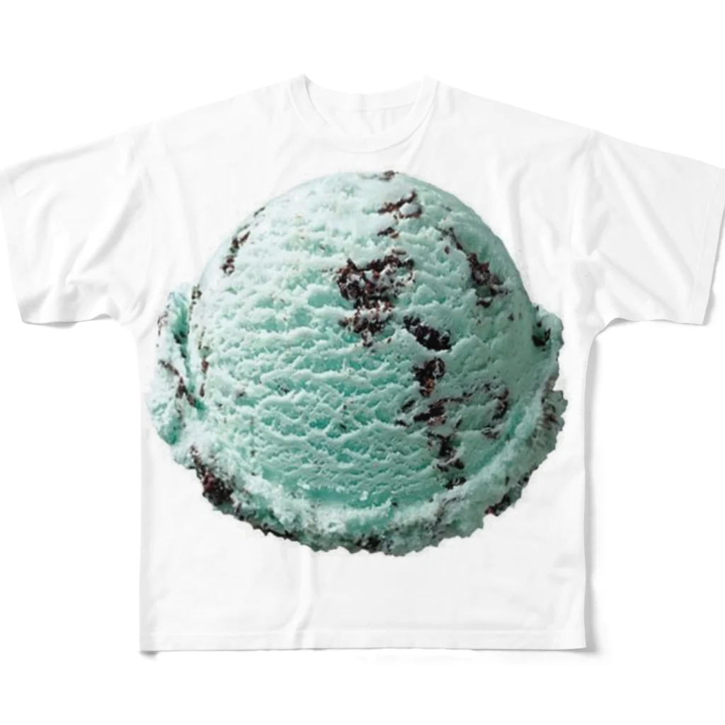 madeathのチョコミントアイスアイテム フルグラフィックTシャツ