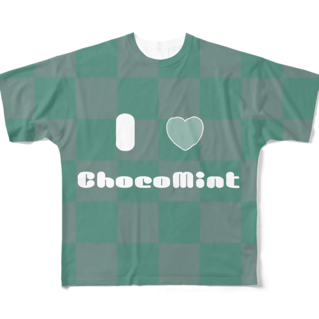 madeathのI ♡ ChocoMintグッズ フルグラフィックTシャツ