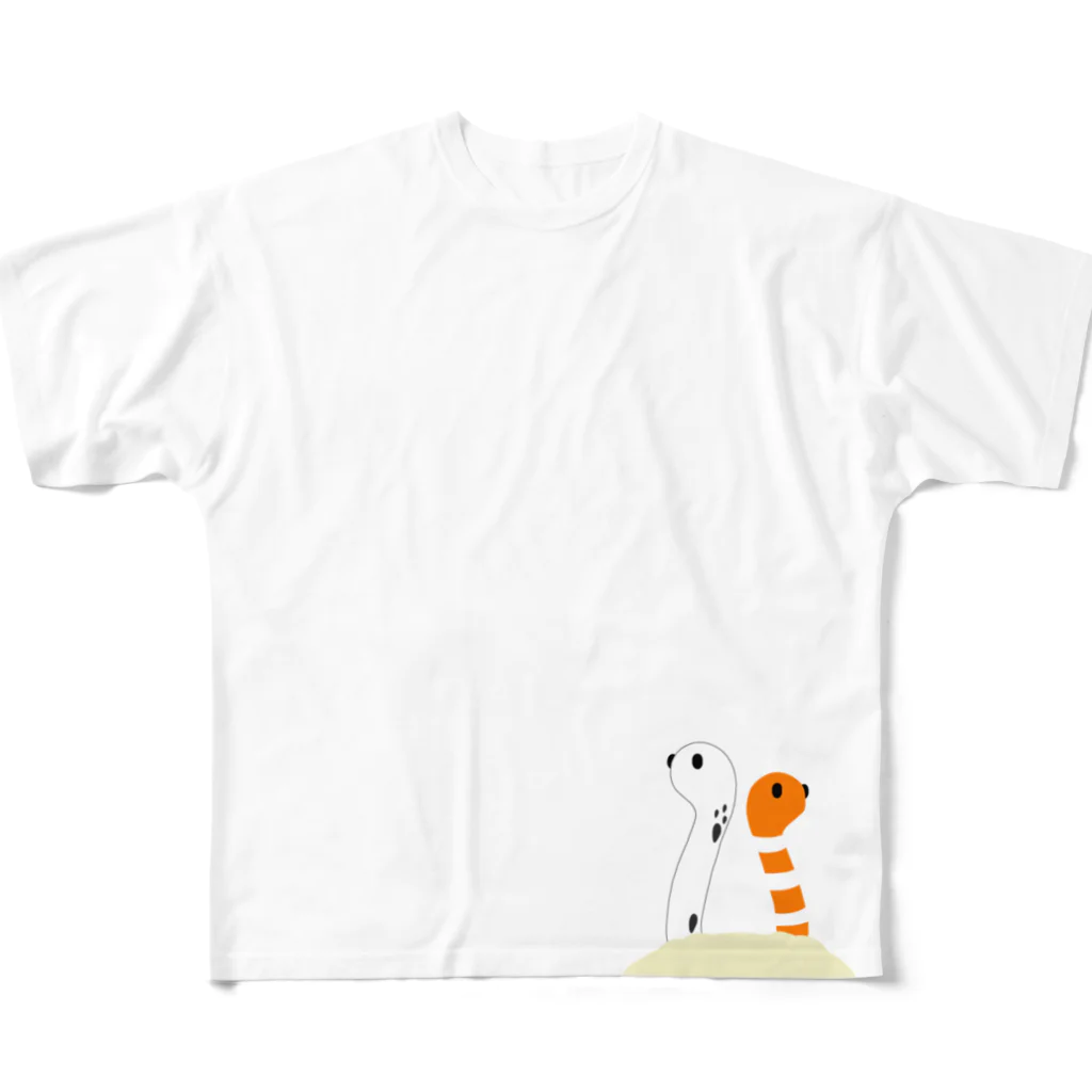 ぐみのチンアナゴとヒトデ All-Over Print T-Shirt