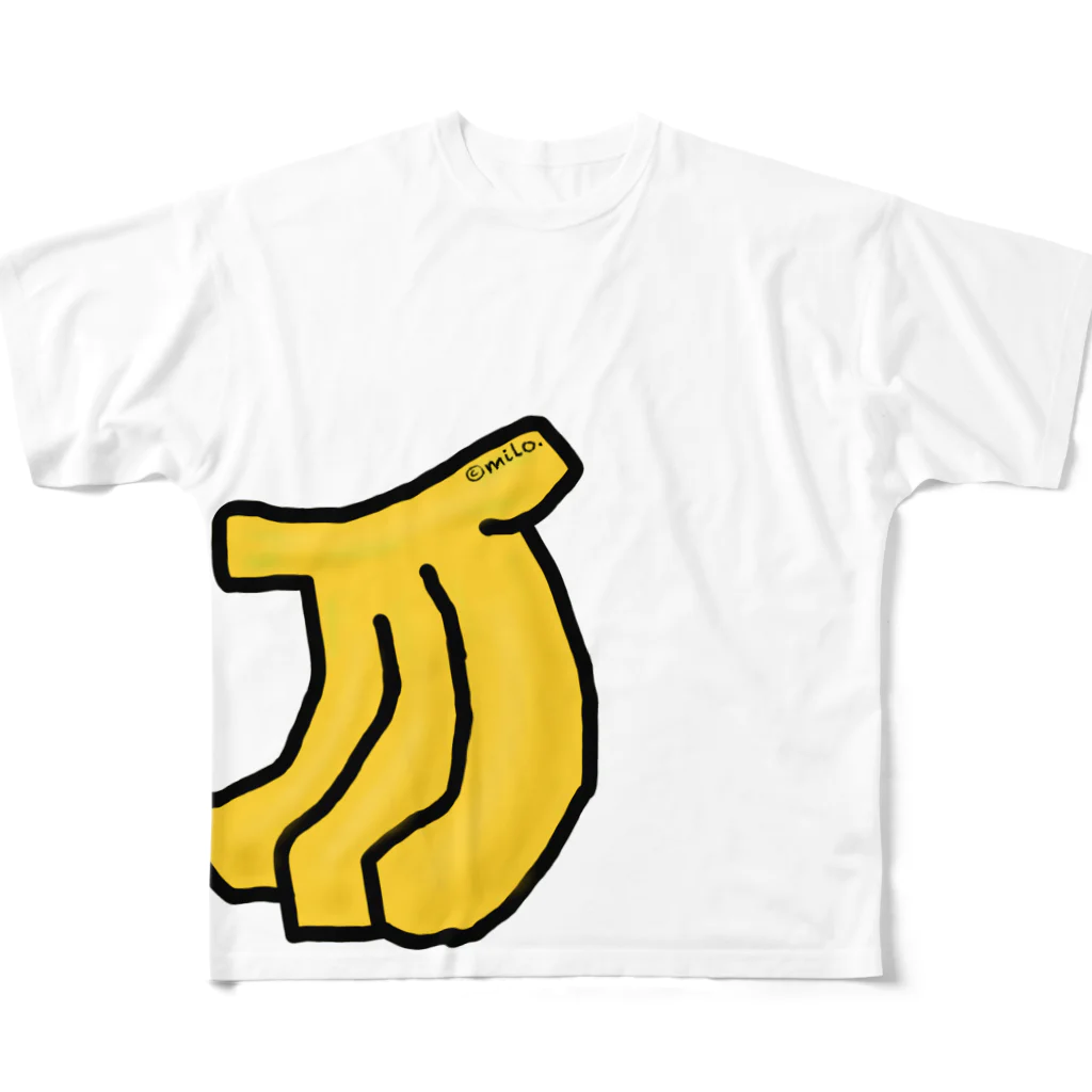 mon chou chouのhappy banana フルグラフィックTシャツ