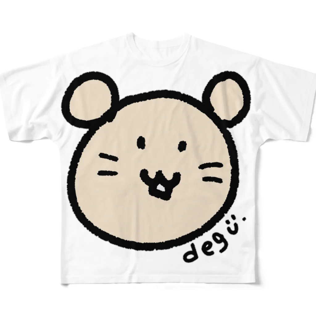 🍎デグーと服と雑貨屋さん🍏のデグー☆DEGU☆degus　 フルグラフィックTシャツ