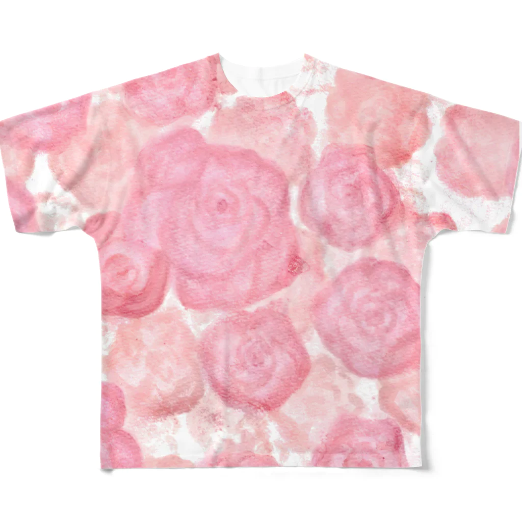 camelliaの薔薇 フルグラフィックTシャツ