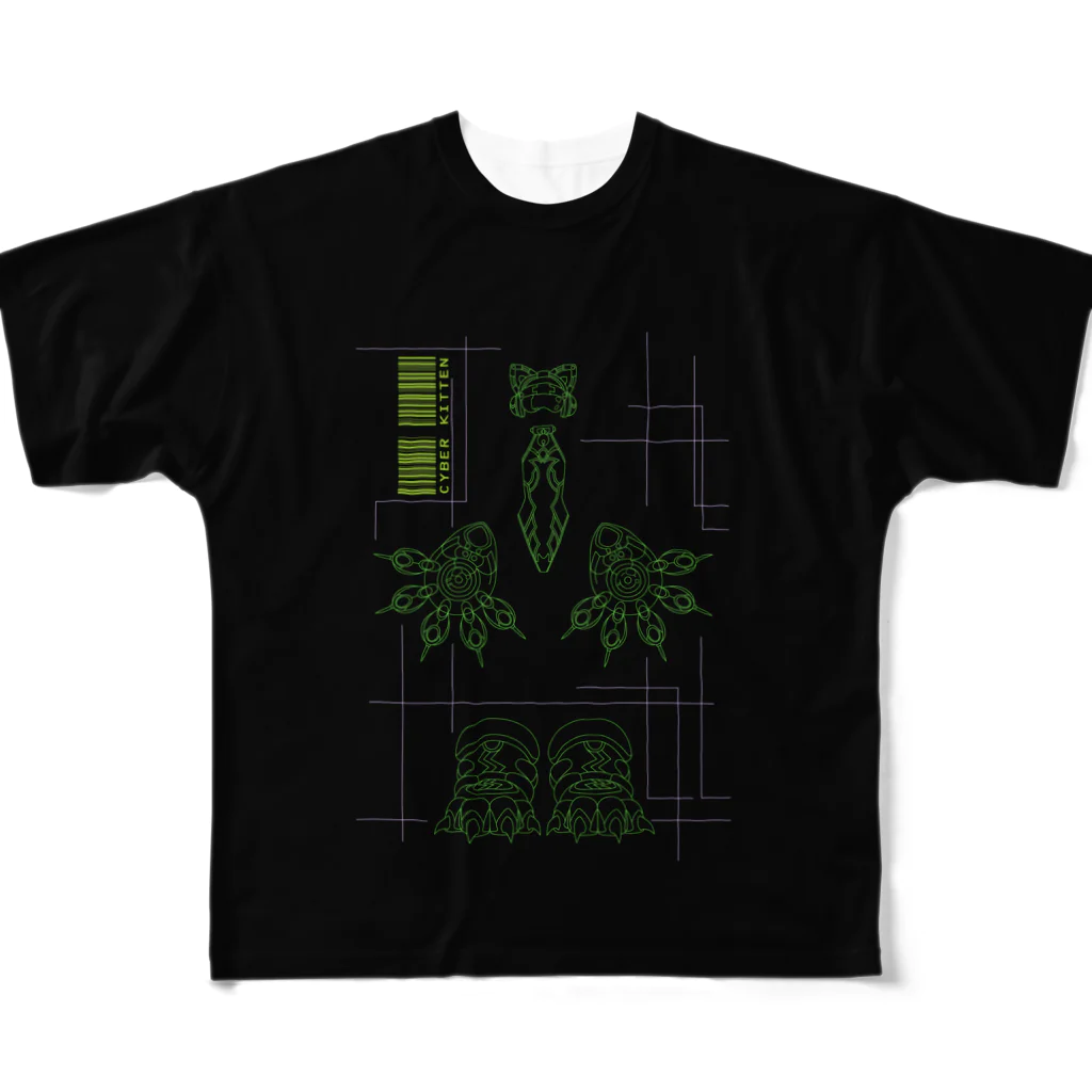 トウマシキのcyber kitten All-Over Print T-Shirt