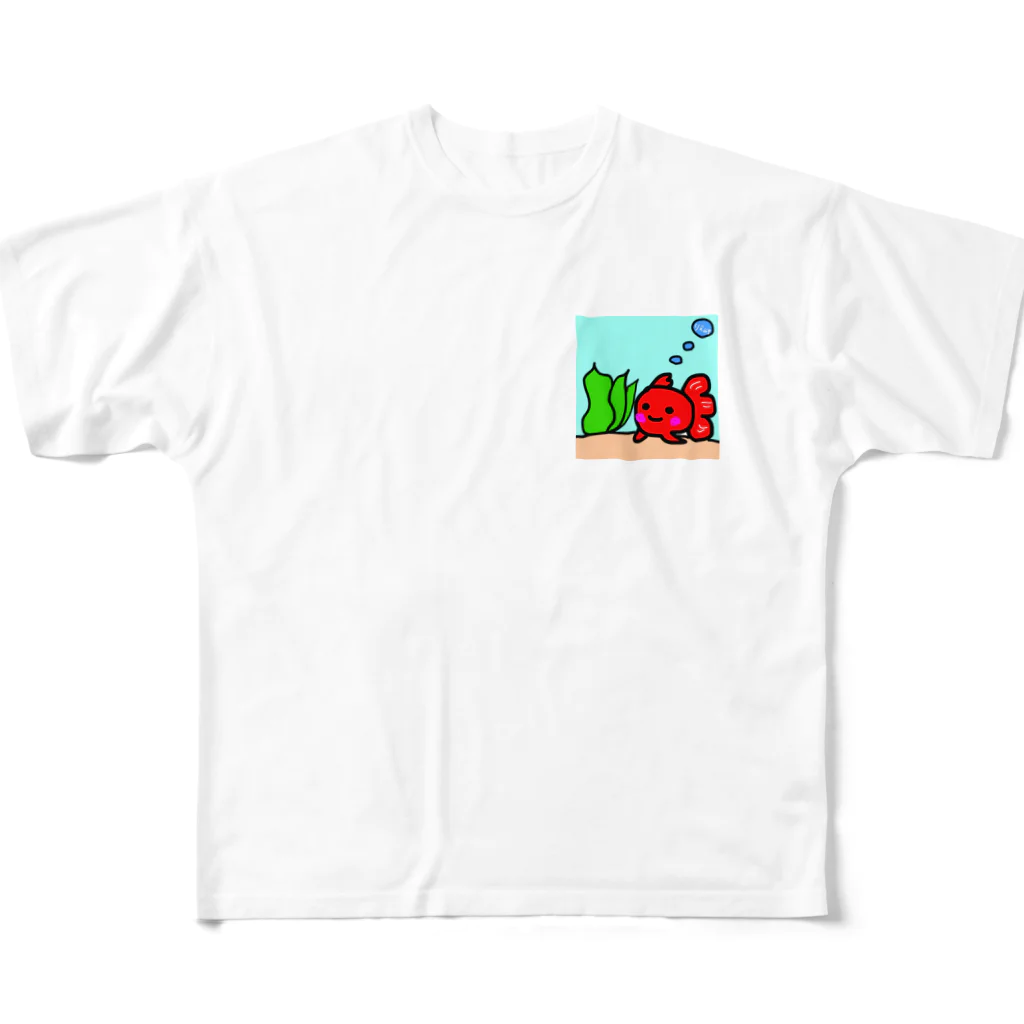 rie-pocochaの金魚 フルグラフィックTシャツ