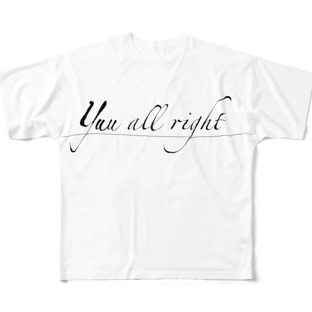 yuu all rightのロゴTシャツシリーズ/yuu all right All-Over Print T-Shirt
