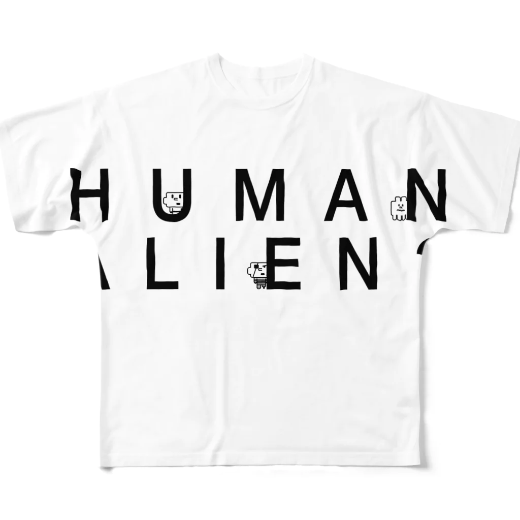 uchukunのHUMAN  ALIEN? フルグラフィックTシャツ