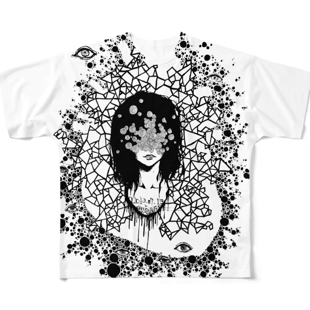 六の心臓爆発 All-Over Print T-Shirt