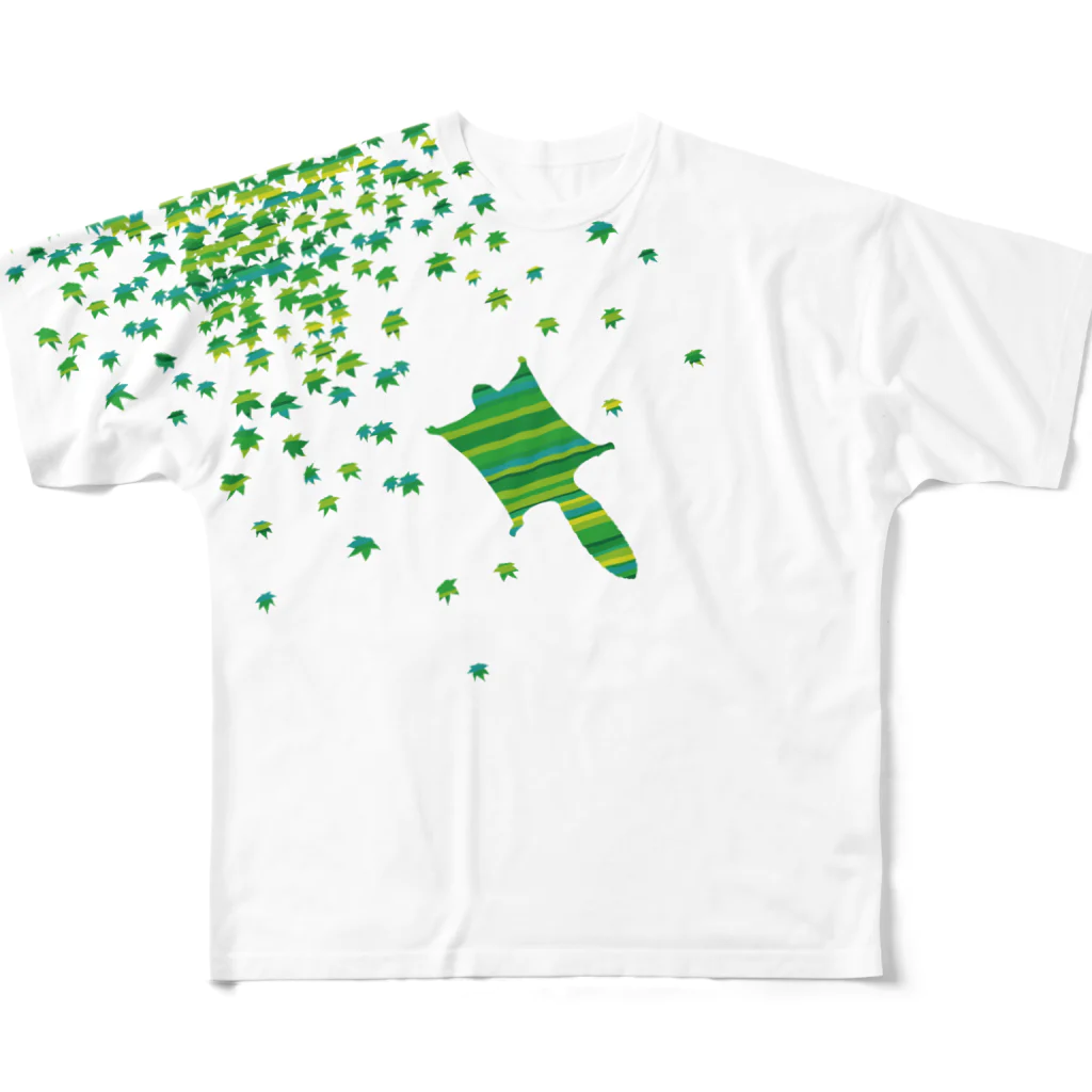 cuuyabowのムササビ in 新緑 All-Over Print T-Shirt