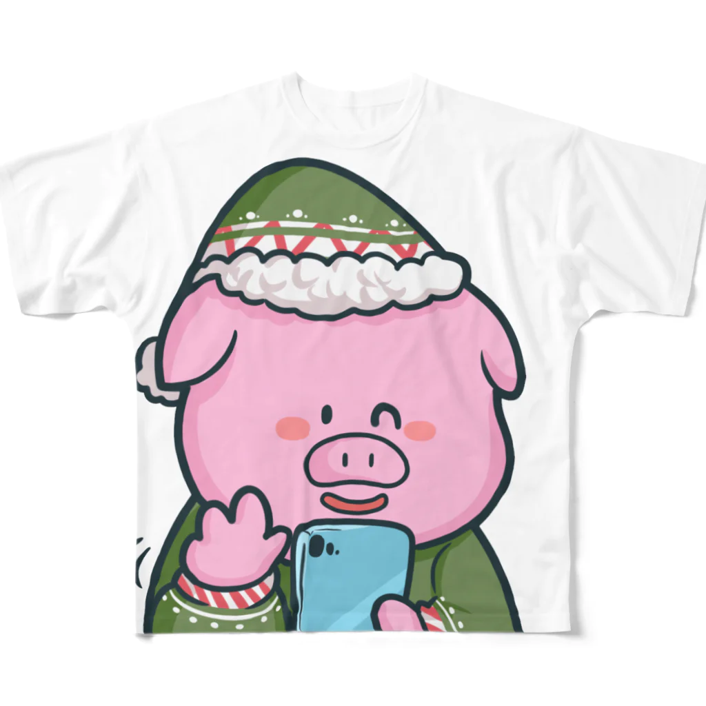 ピカロンのぶたさん フルグラフィックTシャツ