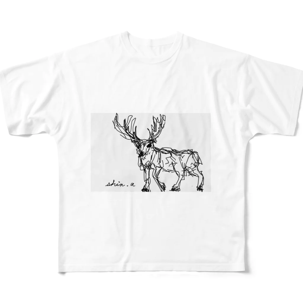 ちぃの鹿 フルグラフィックTシャツ