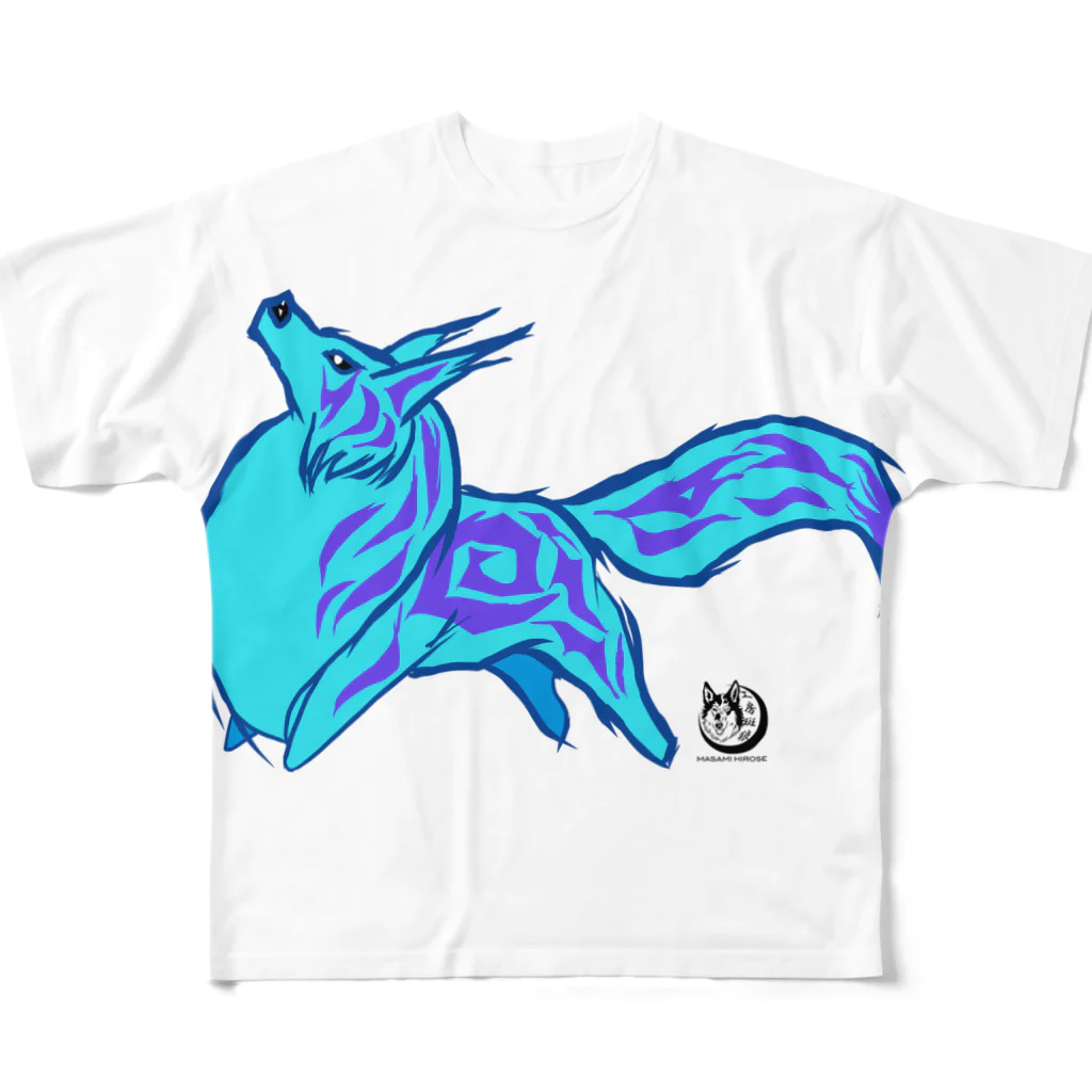 工房斑狼の青い幻獣 フルグラフィックTシャツ