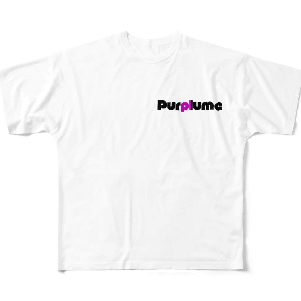 sakohのmaru-moji-onepoint-purplume フルグラフィックTシャツ