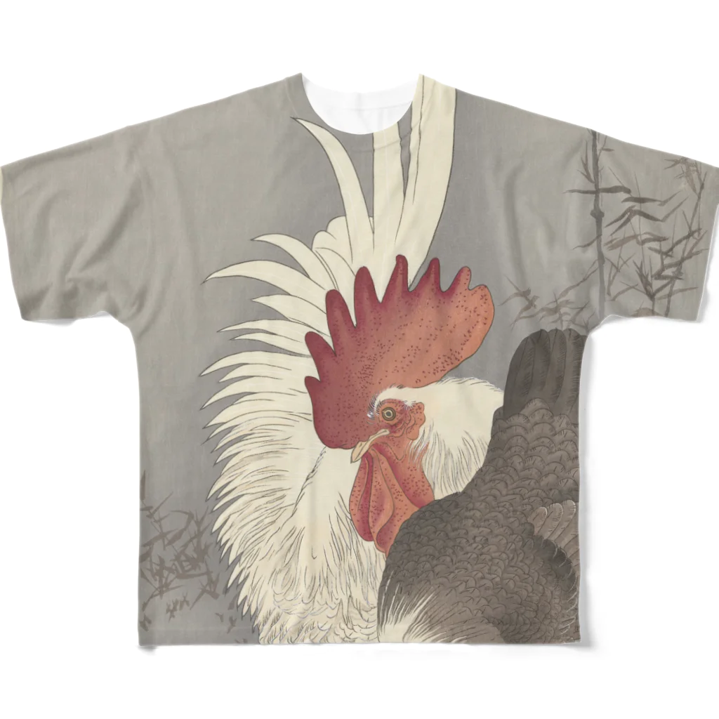 PALA's SHOP　cool、シュール、古風、和風、の日本画　鶏　 All-Over Print T-Shirt
