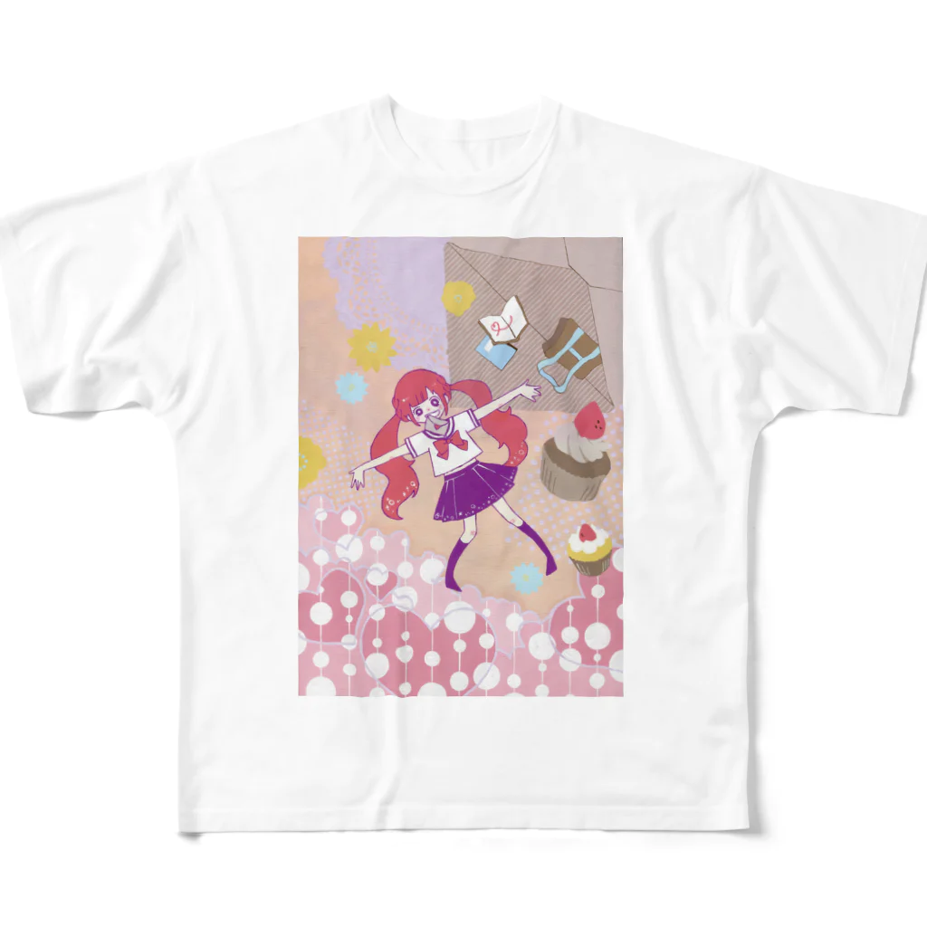 HANAE＊のラブレター フルグラフィックTシャツ