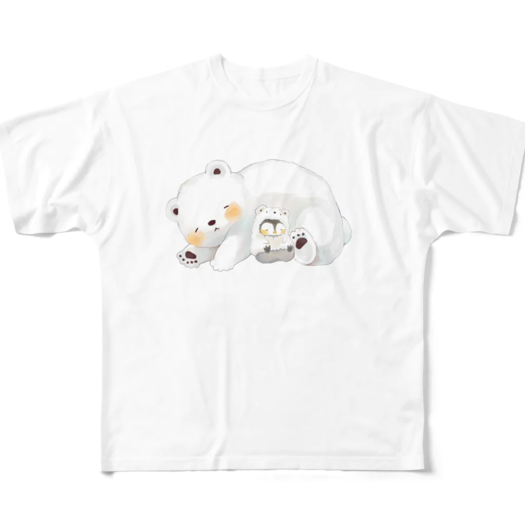 ちゃこぺん（SUZURI店）の寝るクマ フルグラフィックTシャツ