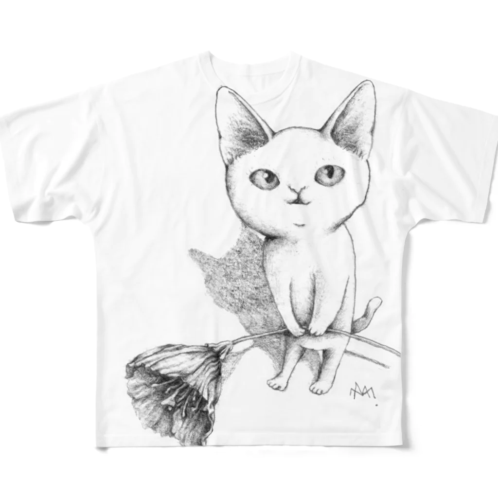 まりみゆきのシロネコ宅急便 All-Over Print T-Shirt