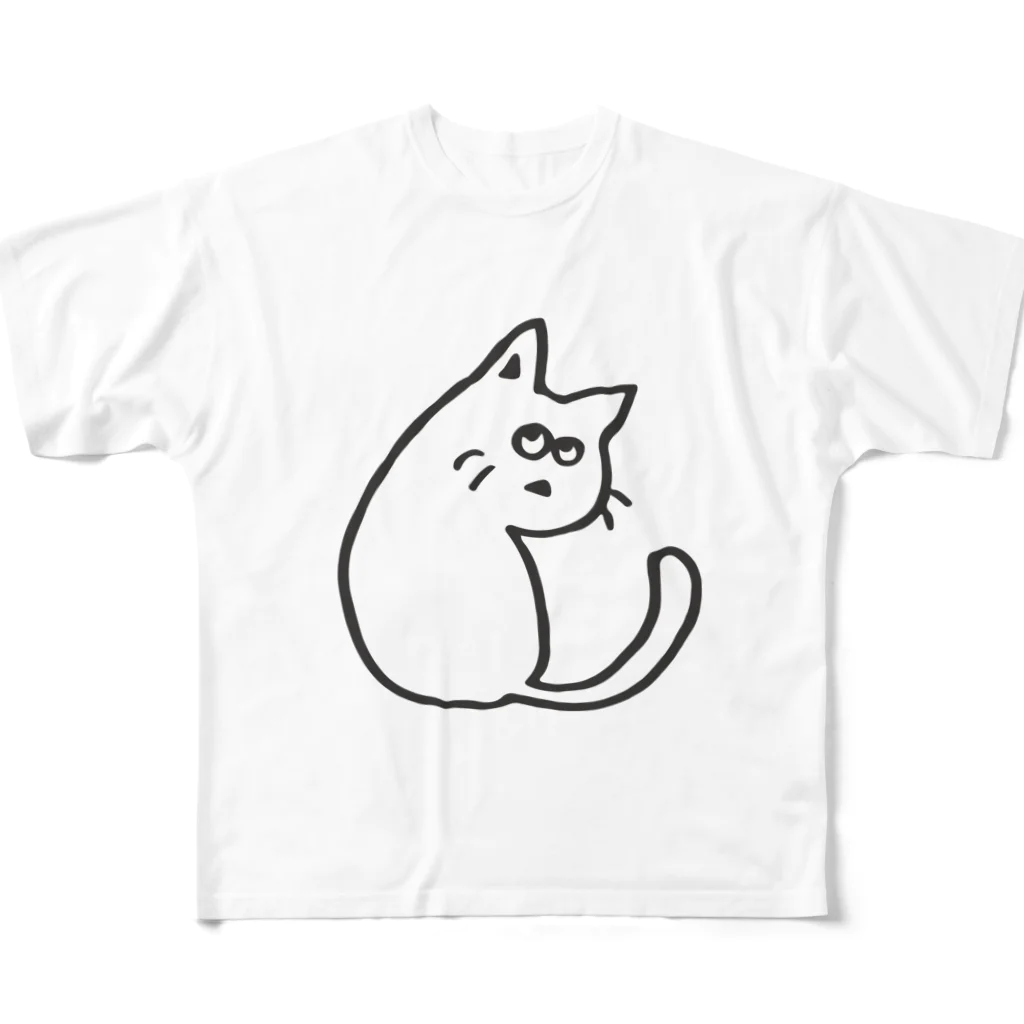 SENBIKI舎のふりむくねこ フルグラフィックTシャツ