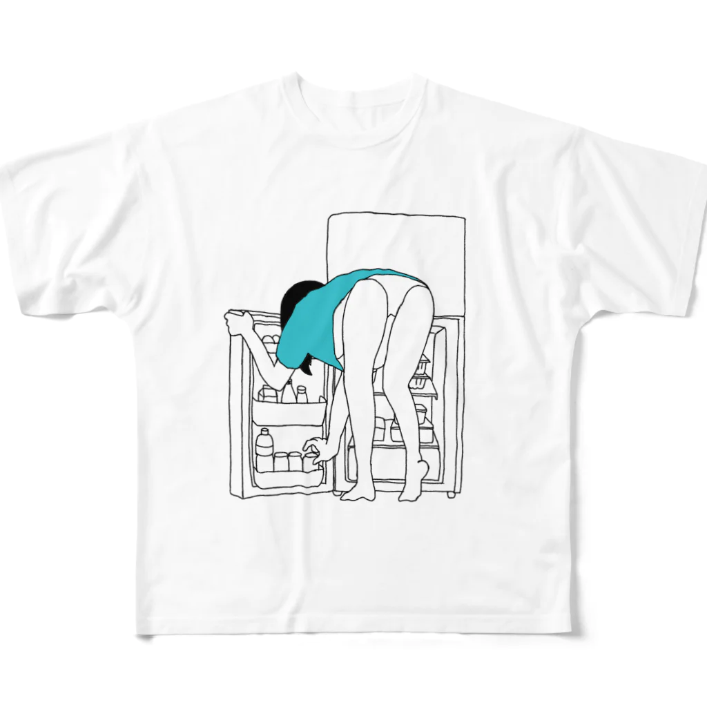 I_drink_milkteaのパンイチの女の子 フルグラフィックTシャツ