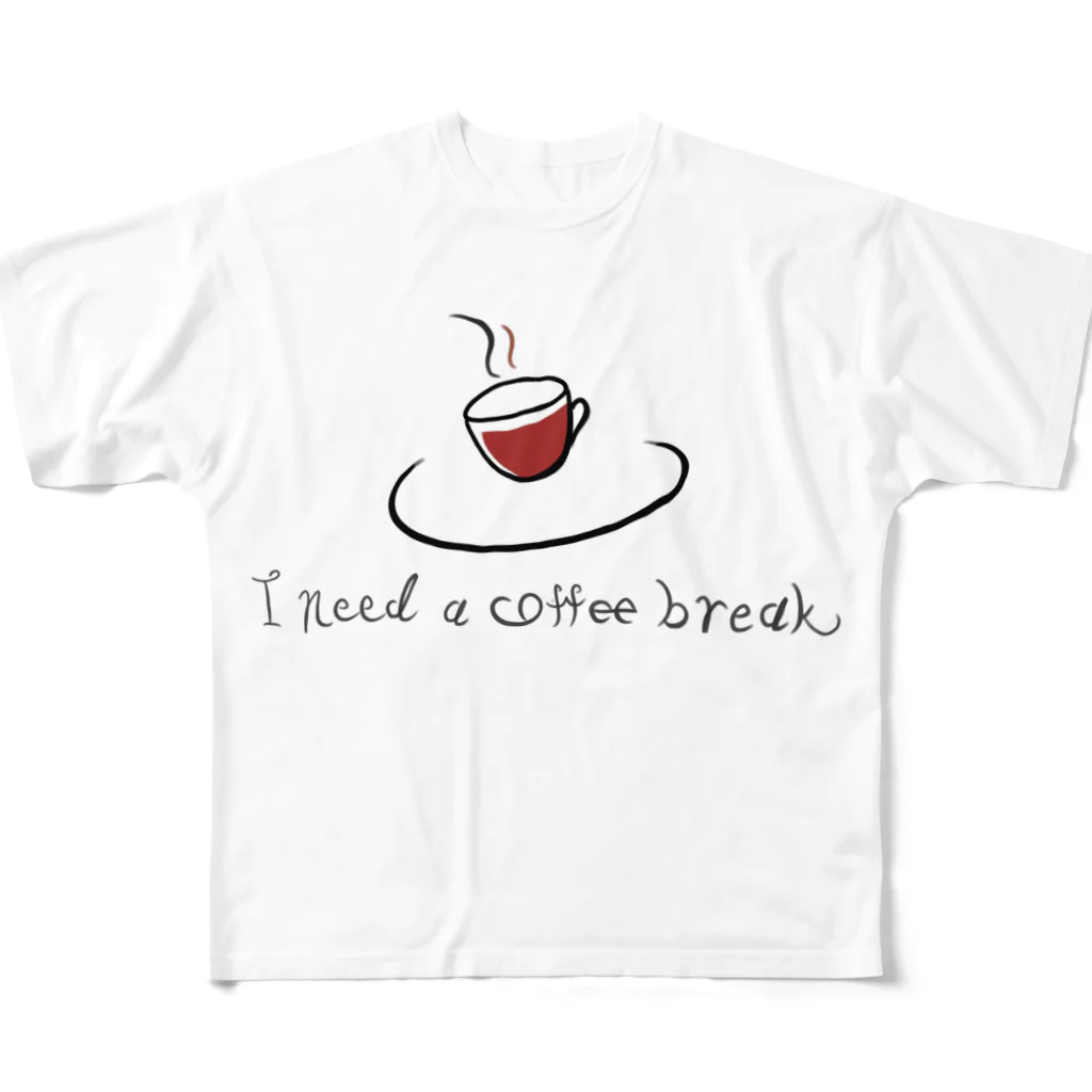 helloのcoffee break  フルグラフィックTシャツ