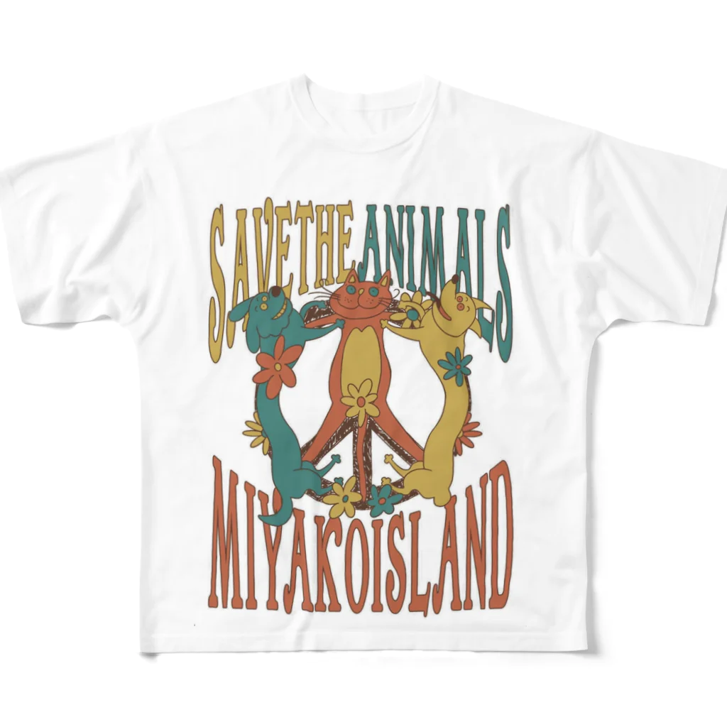 Miyakojima1_2ParkのLove&Peace フルグラフィックTシャツ