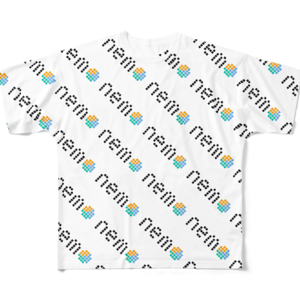 ピヨ彦(NEM神の人)のnemドットパターン フルグラフィックTシャツ