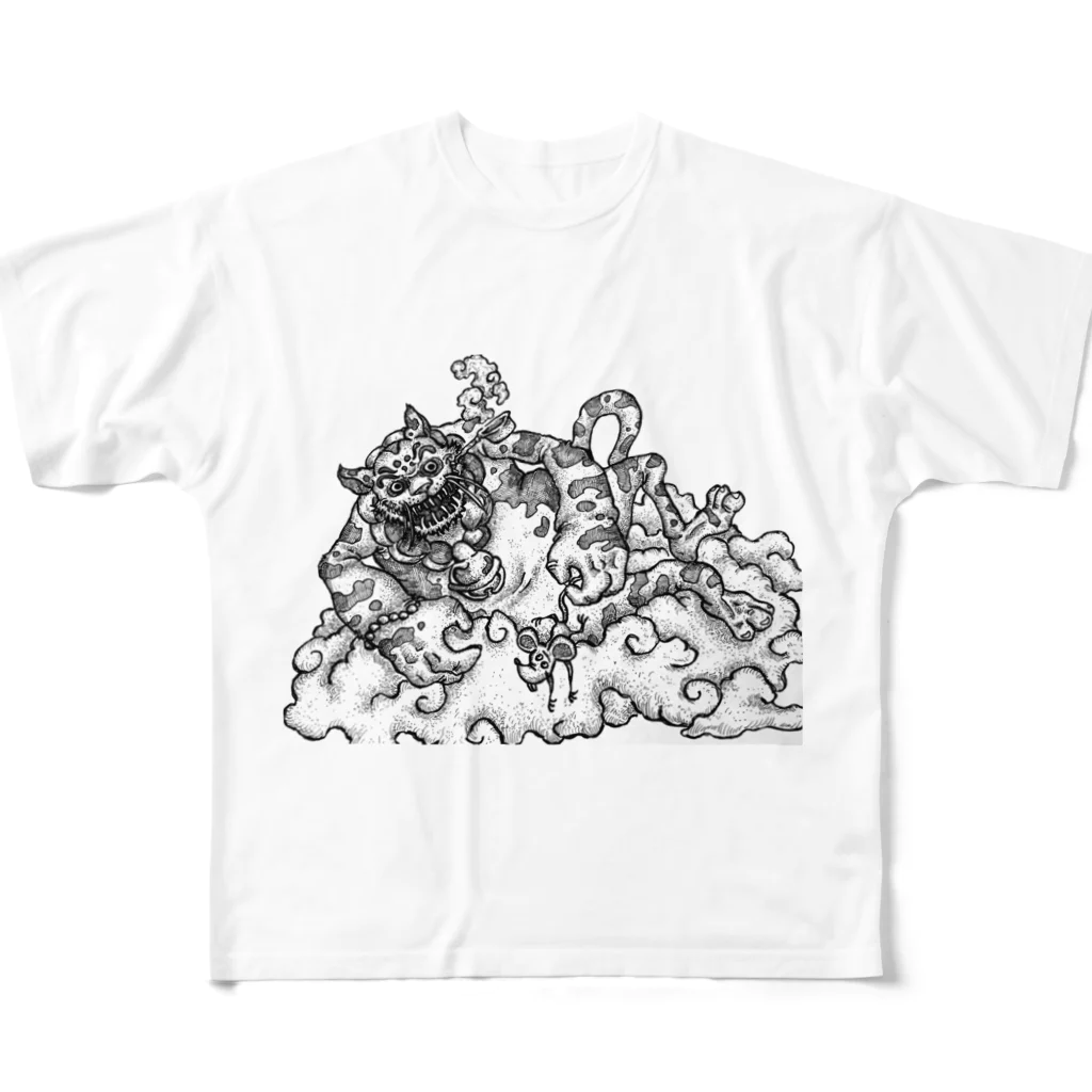 懲役晩年の万年床の猫も杓子も All-Over Print T-Shirt