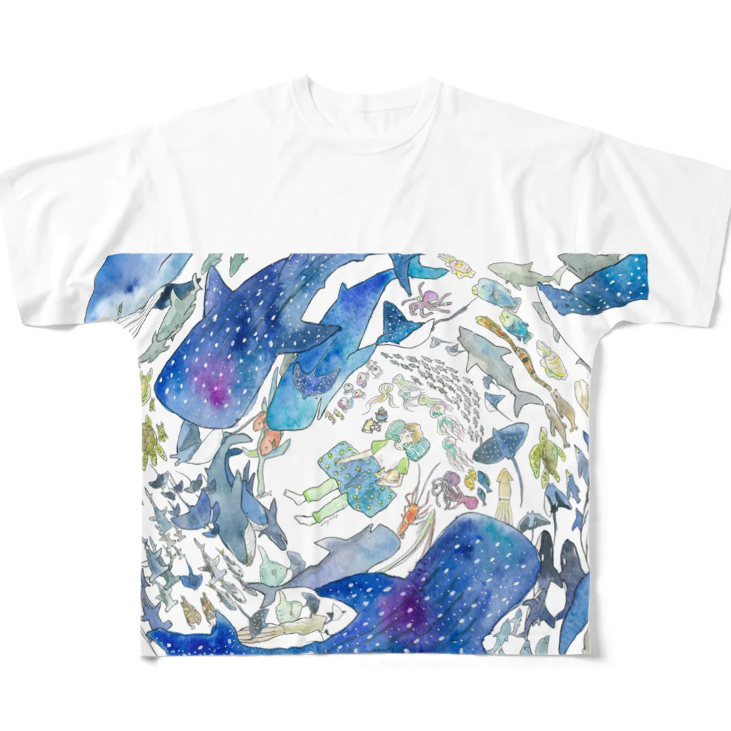 もじょもじょの海の中で眠る All-Over Print T-Shirt