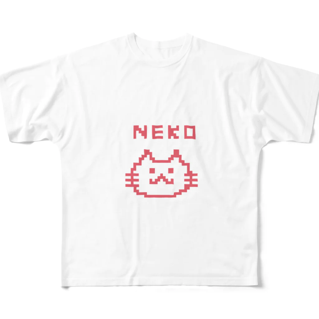 ぽんぽんぺいんのピコピコねこ フルグラフィックTシャツ