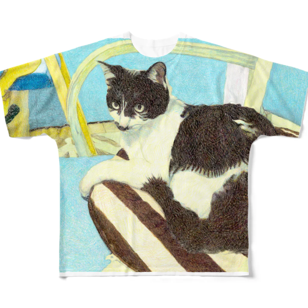 しもけんの白黒猫 フルグラフィックTシャツ