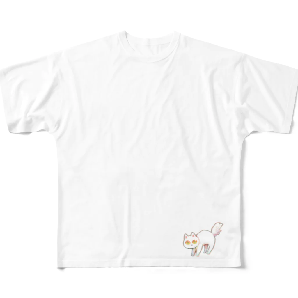 梅味のしろい猫ちゃん All-Over Print T-Shirt