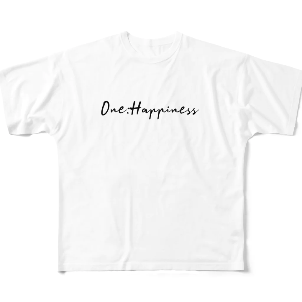 One:HappinessのOne:Happiness　ロゴデザイン フルグラフィックTシャツ