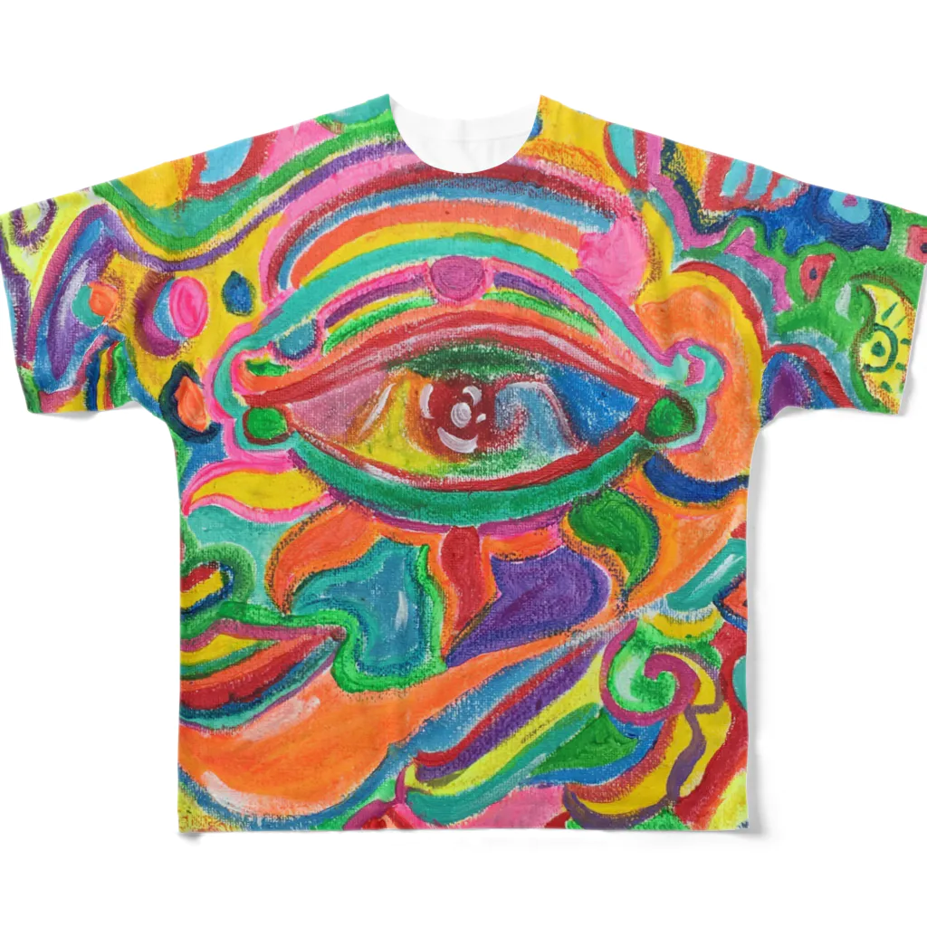 ART IS WELLのsunshine rainbow All-Over Print T-Shirt