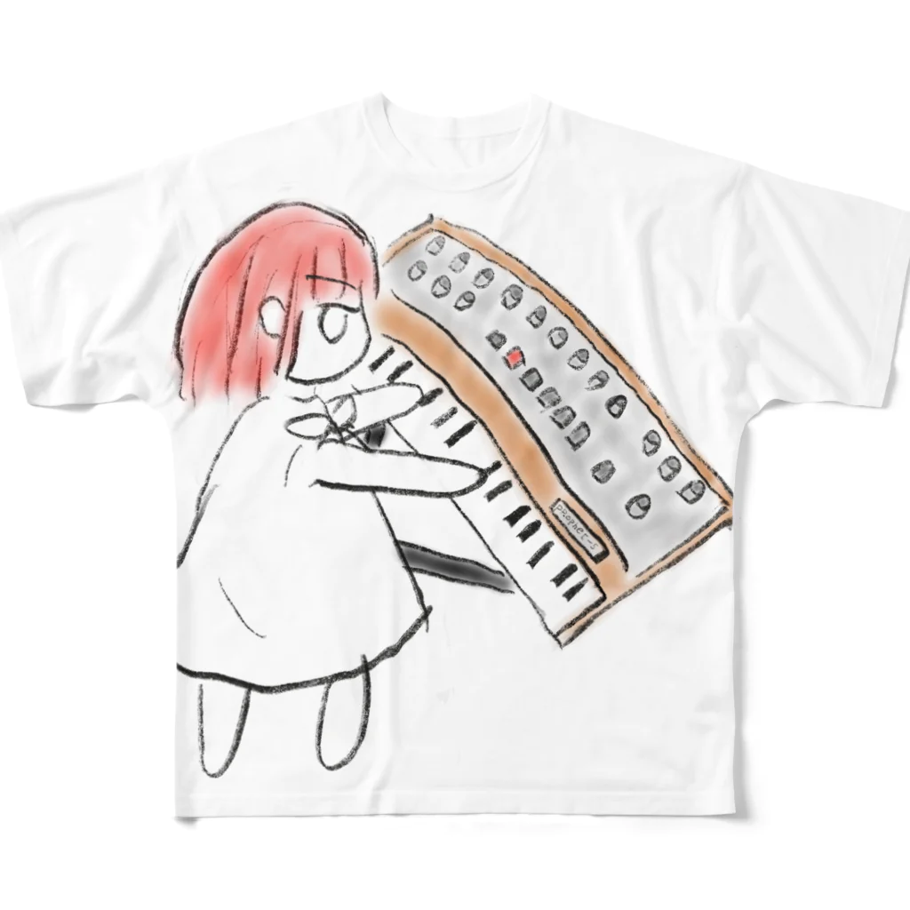 りるるのふわふわシンセサイザー フルグラフィックTシャツ