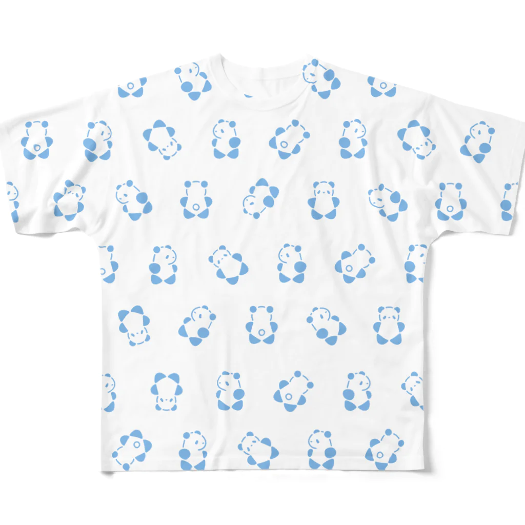 SIRO%(しろぱーせんと)のSIROPANDA∞（Blue） フルグラフィックTシャツ