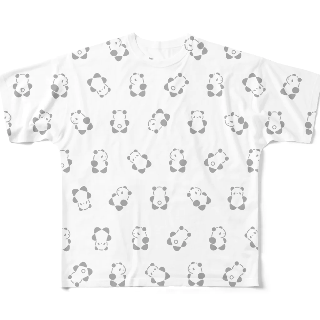 SIRO%(しろぱーせんと)のSIROPANDA∞（Gray） All-Over Print T-Shirt