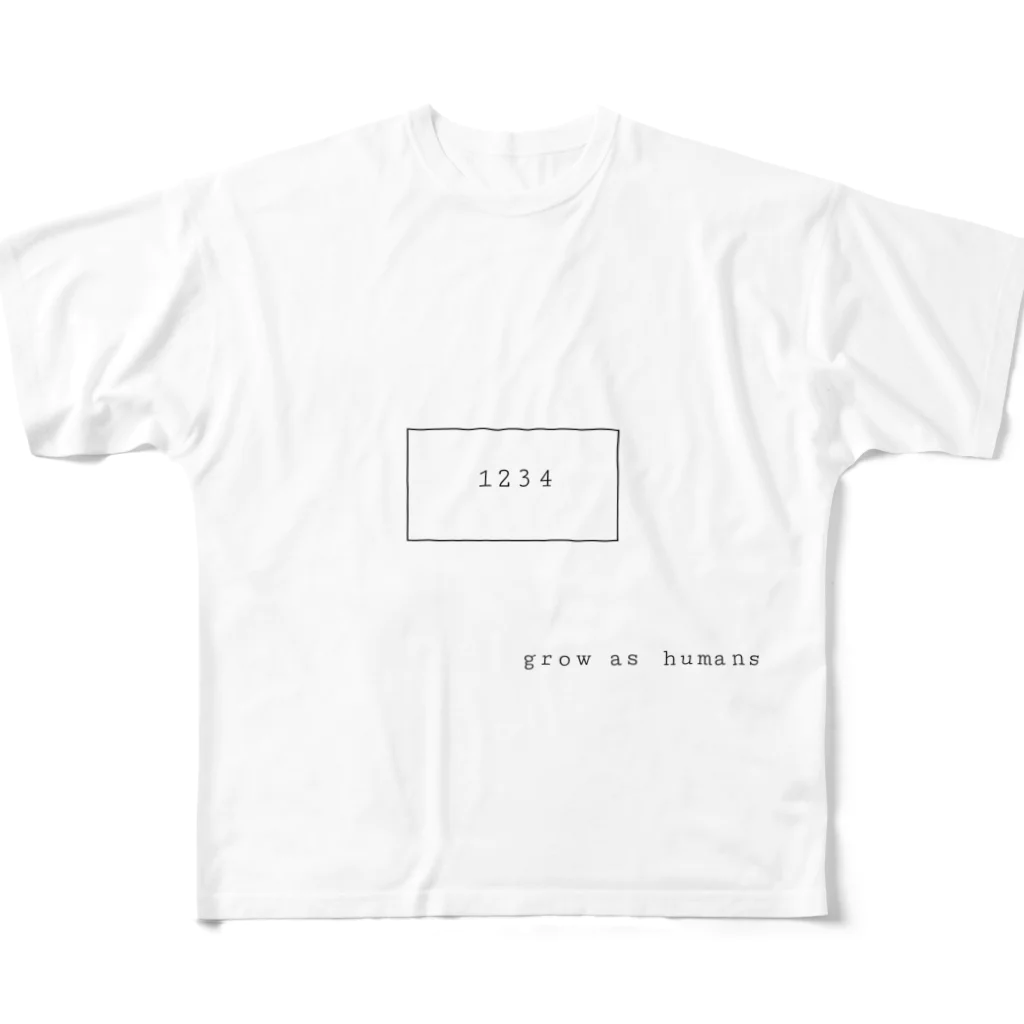 シンプル屋さんのgrow as humans All-Over Print T-Shirt