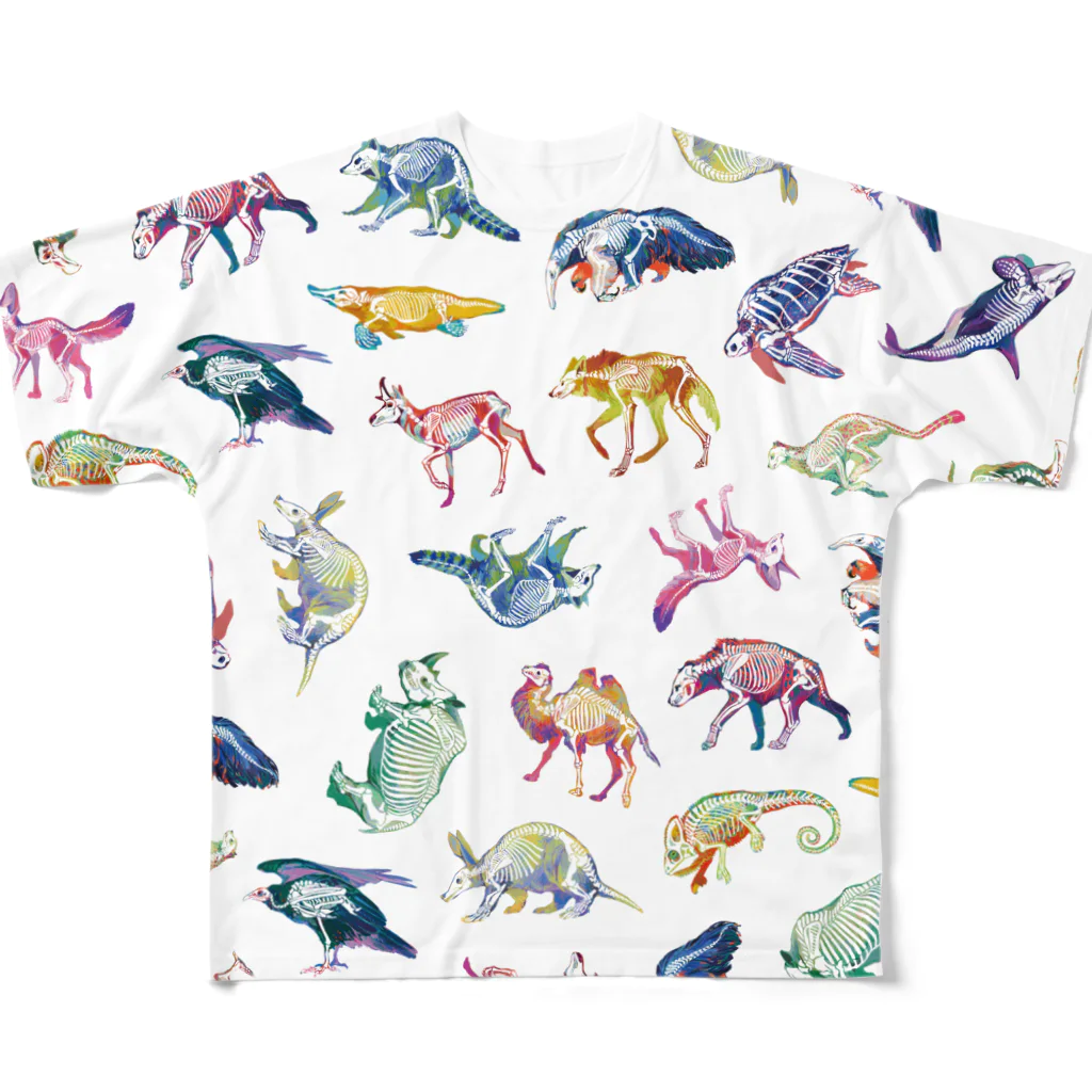 どうぶつのホネ、ときどきキョウリュウ。のどうぶつのホネ[pattern-A] All-Over Print T-Shirt