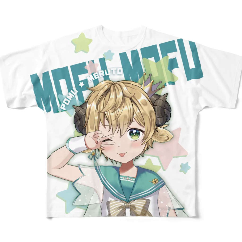 ぽむ・めると🐏🍺VTuberの【フルグラ】着る人次第で身長が変わるめると フルグラフィックTシャツ 풀그래픽 티셔츠