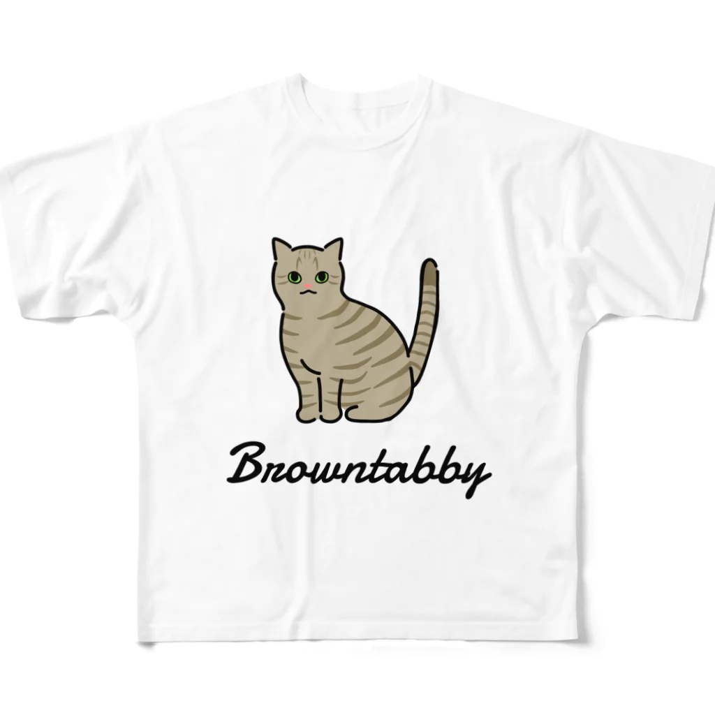 うちのこメーカーのBrowntabby フルグラフィックTシャツ